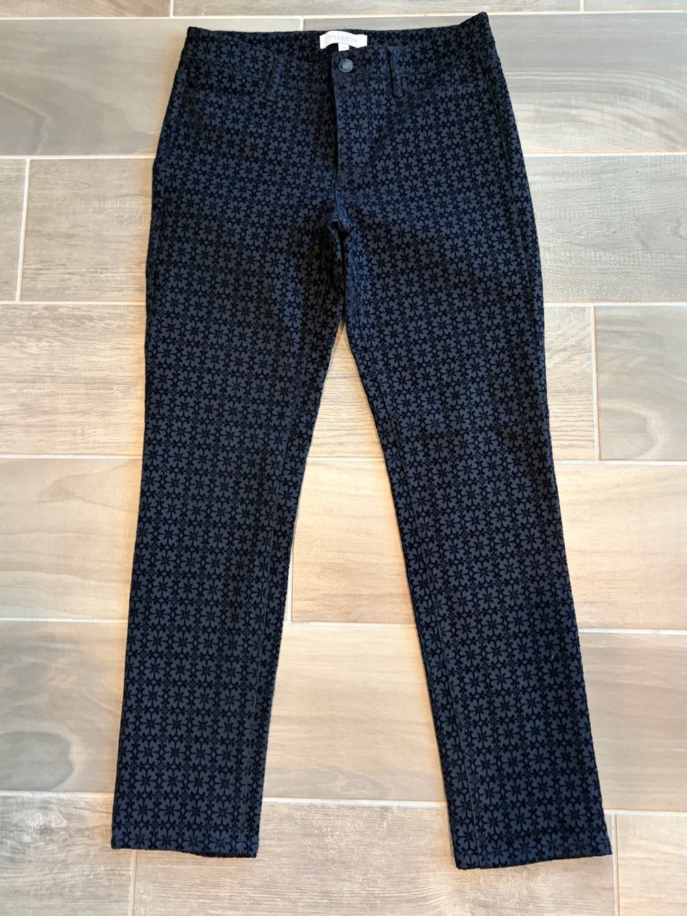 Talbots Black Patterned Skinny Jeans